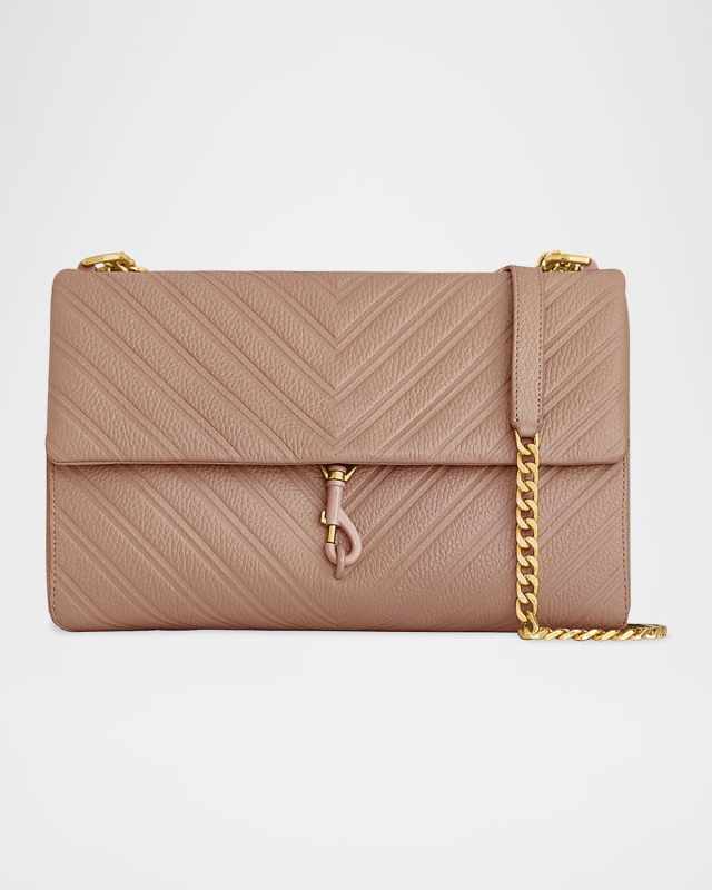 Edie Large Embossed Leather Shoulder Bag